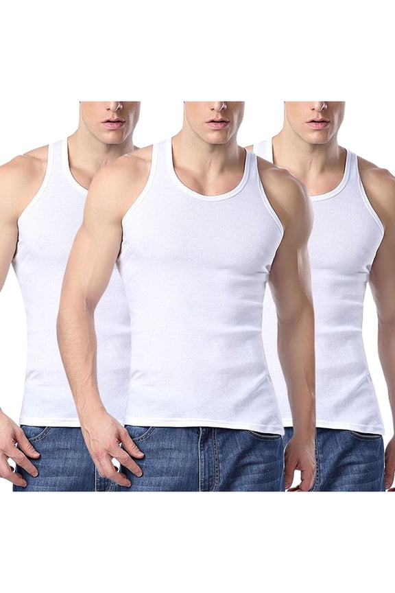 Tank Tops Men Running Tank Tops 3 Pack Sleeveless Workout Athletic Solid Color T-shirt Sports Shirts