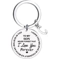 thumbnail image 1 of Awdenio To My Son Message Keychain Stainless Steel Initial Last Name 26 Letter Family Inspirational Keychain Gift, 1 of 1