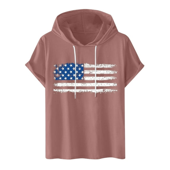 Awdenio Tshirts Shirts for Men Graphic Hoodies for Men USA Flag American Patriotic Short Sleeve Pocket Pullover Sweatshirts
