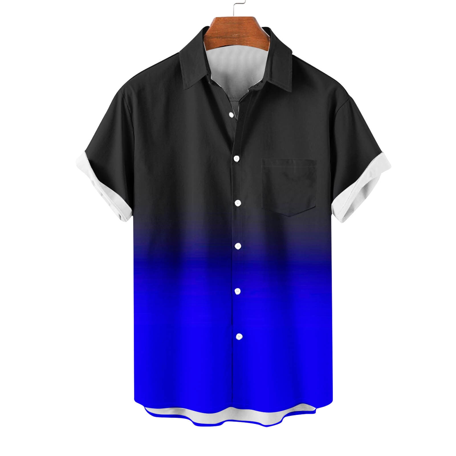 Cromoncent Men's Casual Short Sleeve Buffalo Plaid Shirt - Purple Gingham, Cotton Linen Blend, XX-Large - View #7