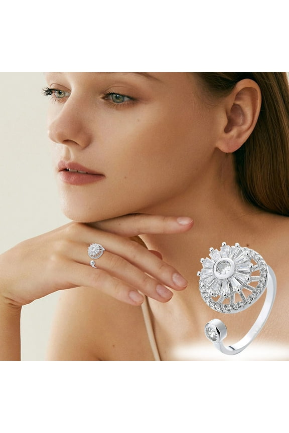 Valentine's Spinning Anxiety Relief Rings,Fidget Anxiety Rings Women's Rings Stress Relief Rings Gifts for Gir1s