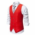 thumbnail image 1 of Awdenio Vest for Men Slim Fit Herringbone Tweed Suits Vest Premium Wool Blend Waistcoat, 1 of 9
