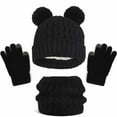 thumbnail image 1 of Awdenio Beanies Hats Kids Winter Beanie Hat Warm Knit Thick Ski Cap With PomPom And Scarf Gloves Set For Girls Boys, 1 of 5
