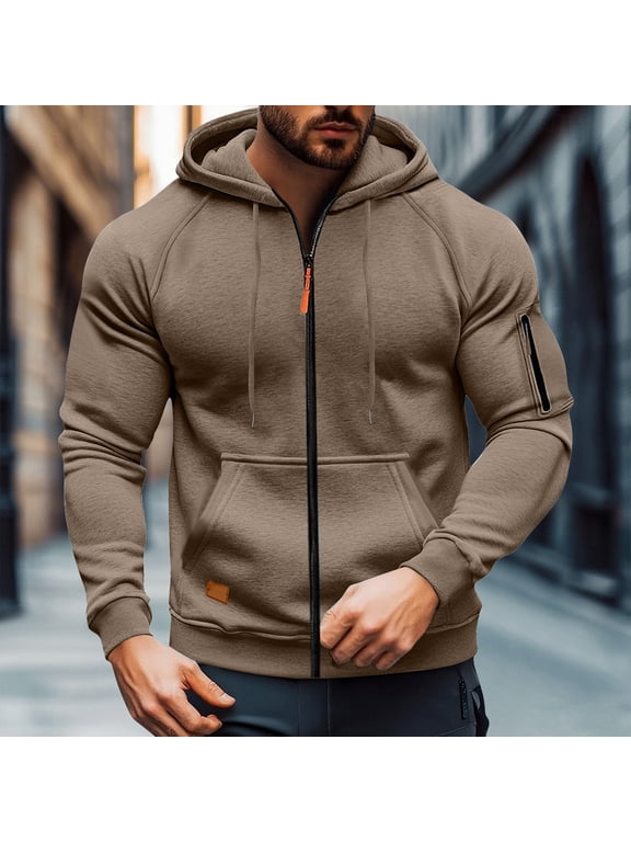 Winter Coats for Men Military Zipper Pullover Cargo Hoodie Jacket Fleece Hooded Sweatshirt with Pockets