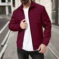 thumbnail image 1 of Awdenio Winter Coats for Men Zipper Long Sleeve Collared Coat with Pockets Outdoor Casual Jackets, 1 of 3