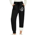 thumbnail image 1 of Awdenio Winter Fleecing Warm Pants for Women Elastic Lace-Up Heart Printed Lamb Fleece Sanitary SweatPants With Pockets, 1 of 5