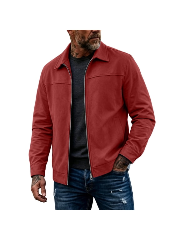 Winter Jackets for Men Lightweight Casual Full Zip Windbreaker Golf Breathable Spring Fall Outwear with Pockets
