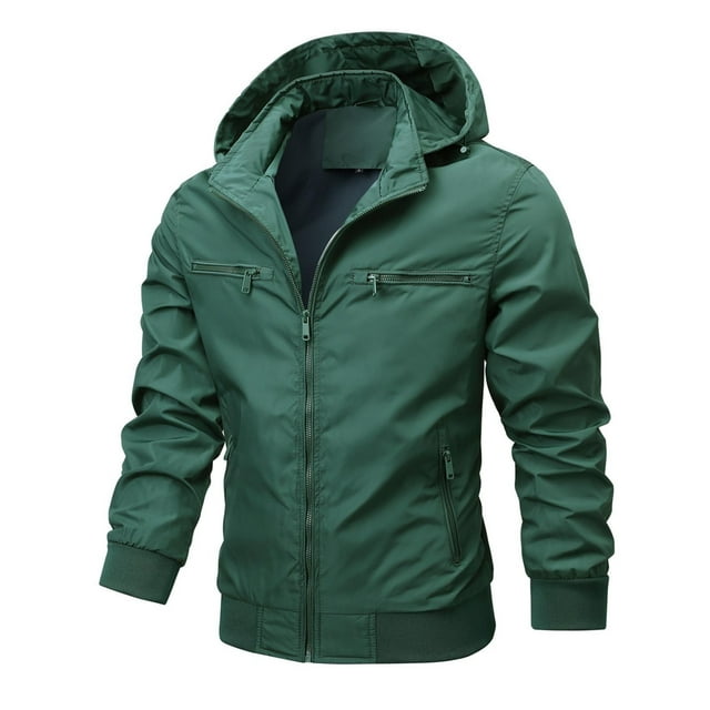 Awdenio Winter Jackets for Men Loose Fit Removable Hooded Sport Pocket