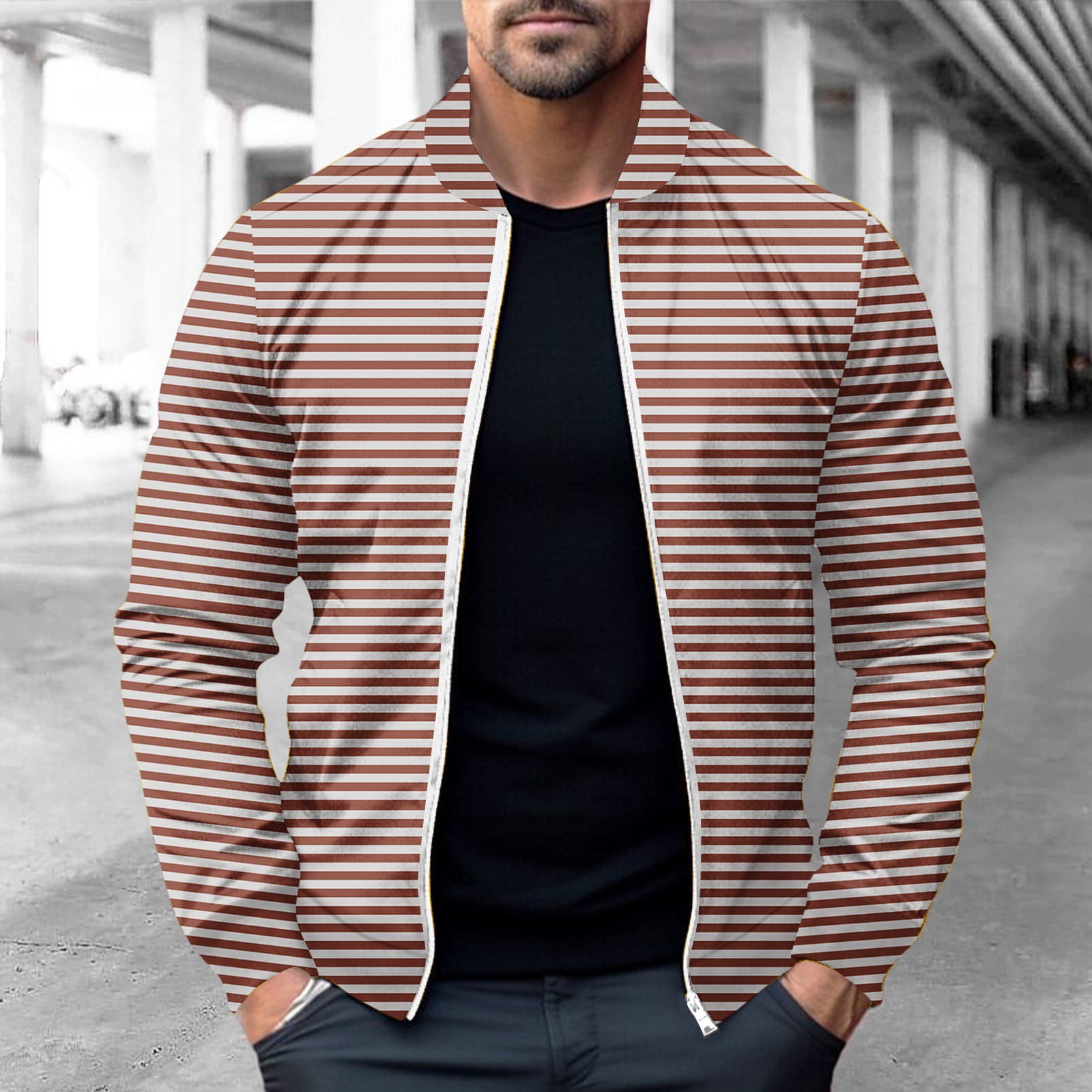 Awdenio Winter Jackets for Men Slim Fit Solid Zipper Warm Waterproof