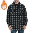 Awdenio Winter Jackets for Men Thicken Lattice Pocket Loose Fit Button