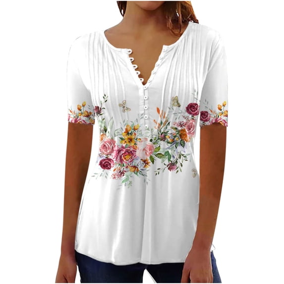 Awdenio Woemns Lounge Graphic Tees Tops Ladies Fashion Casual Print Round Neck Loose Short Sleeve T-shirt Top Blouse Pullover, Size S-2XL