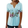 thumbnail image 1 of Awdenio Woemns Lounge Graphic Tees Tops Ladies Fashion Casual Print Round Neck Loose Short Sleeve T-shirt Top Blouse Pullover, Size S-5XL, 1 of 5