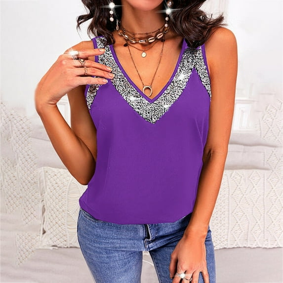 Awdenio Women Sleeveless Tank Top, Fashion Women's Summer V-Neck Sleeveless Print Casual Tank Top Blouse