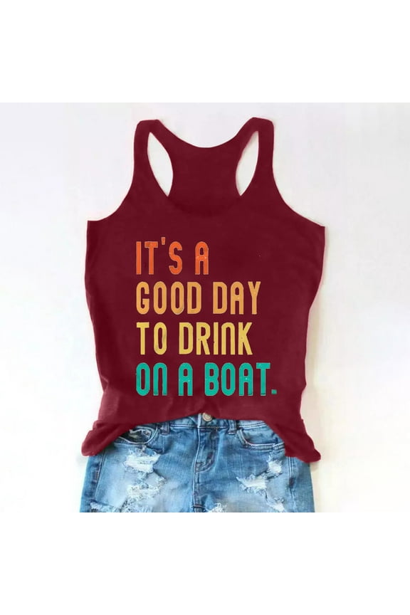 Women Sleeveless Tank Top, Women's Drinking Tank Tops Adult Girls Summer Beach Funny Graphic Racerback Tanks Vest Sayings Blouse