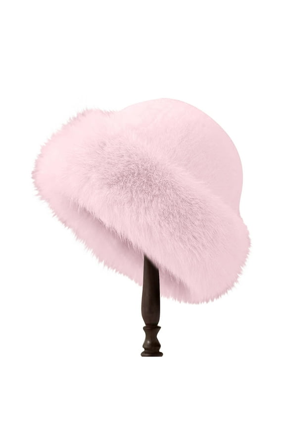 Women Trim Hat Womens Leather Faux-Fur Hats - Elegant Russian Hat