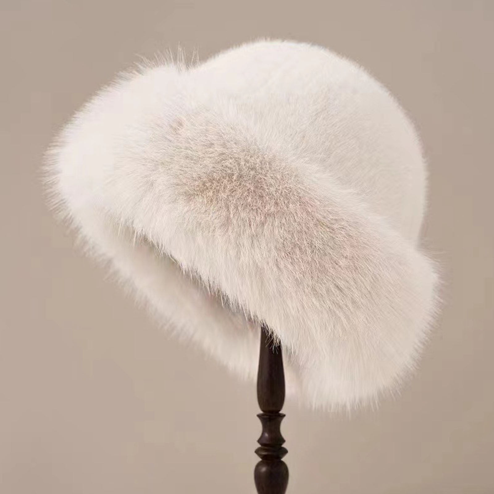 Awdenio Women Trim Hat Womens Leather Faux-Fur Hats  display picture 2