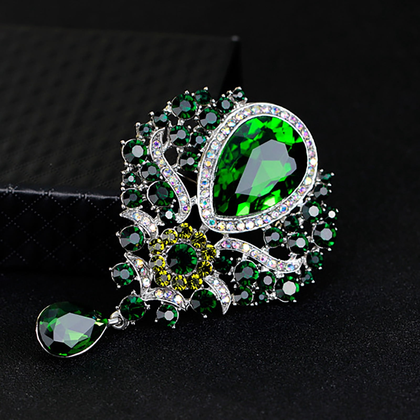 Awdenio Women's Austrian Crystal Bouquet Flower Teardrop Large Gorgeous ...