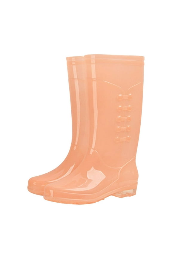 Women's Boots Plus Size Fire , High-Top Rain Boots Women Fashion PVC Adult Transparent Rain Boots