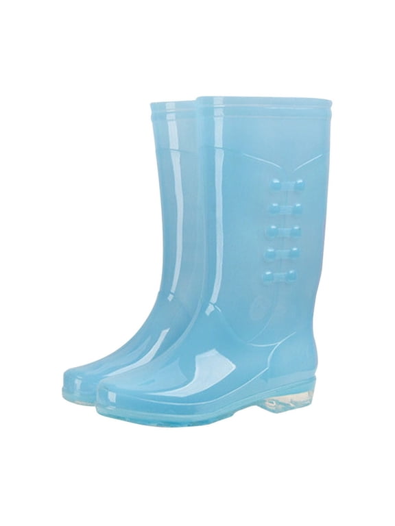 Women's Boots Plus Size Fire , High-Top Rain Boots Women Fashion PVC Adult Transparent Rain Boots