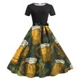 thumbnail image 1 of Awdenio Women's Dresses Clearance, Women's Casual Loose Short Sleeve Loose Dress Oktoberfest Print Classic Print Dress Sale, 1 of 3