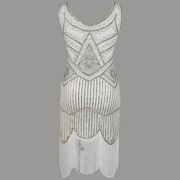 Awdenio Women's Dresses , Plus Size Vintage 1920s Flapper Tassel Great Evening Party Cocktail Dress