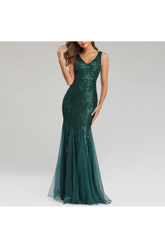 Women's Formal Dresses On , Women's Sequins Fishtail Dress Evening Dress Dress
