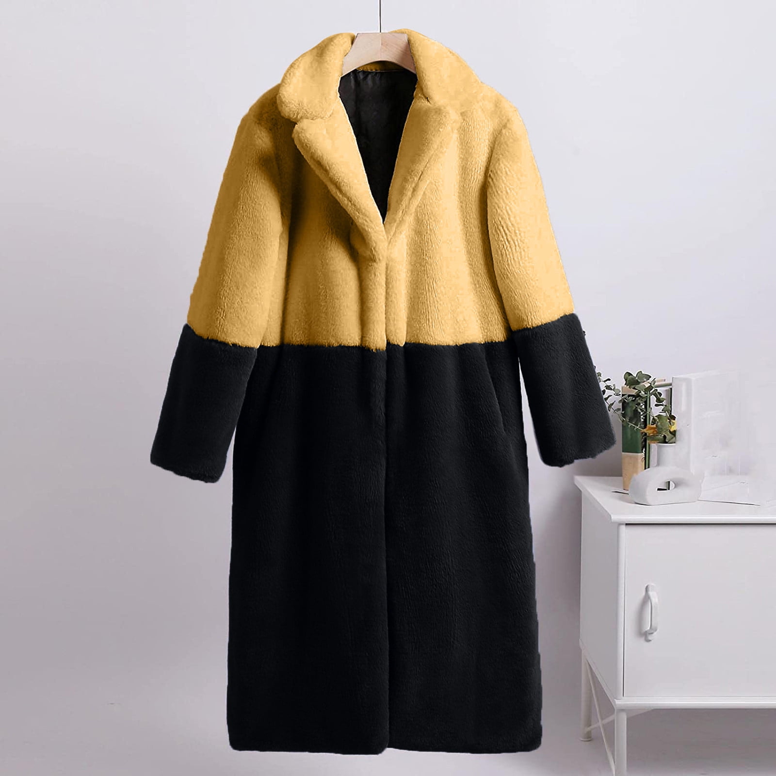 Women's Faux Fur Warm Coat with Pockets