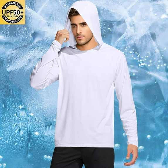 Awdenio Mens Jackets Lightweight UPF 50+ Sun Protection Lightweight Hoodie Shirts Long Sleeve Fishing Shirts SPF UV Hiking Swim