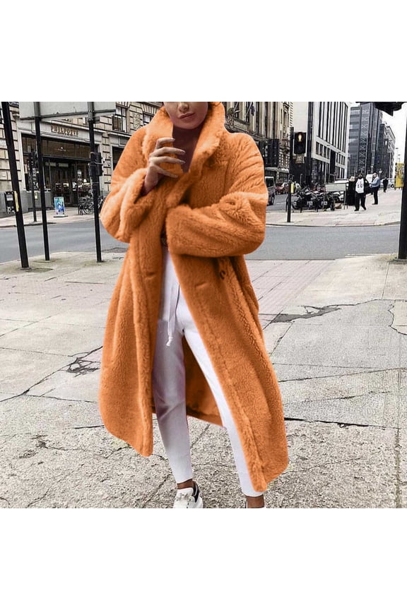 Women's Fur & Faux-Fur Jackets & Coats, Women Winter Warm Coats Faux Coat Warm Jacket Long Sleeve Outerwear Valentine's Day Gifts