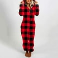 thumbnail image 1 of Awdenio Women's Jumpsuits Clearance Adult Onesie Cute Ear Hooded Leopard Plaid Pajamas Zipper Long Sleeve Plush Jumpsuit, 1 of 8
