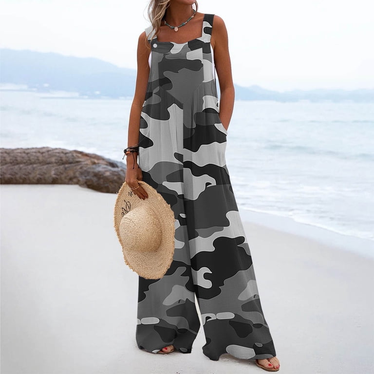 Awdenio Women's Jumpsuits, Rompers Overalls Camouflage Printed