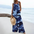 thumbnail image 1 of Awdenio Women's Jumpsuits, Rompers & Overalls Camouflage Printed Jumpsuit Casual Button Pocket Sleeveless Wide Leg Trousers, 1 of 7