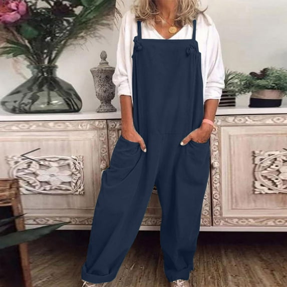 Awdenio Women's Jumpsuits, Womens Plus Size Overalls Casual Loose Dungarees Romper Baggy Playsuit Jumpsuit