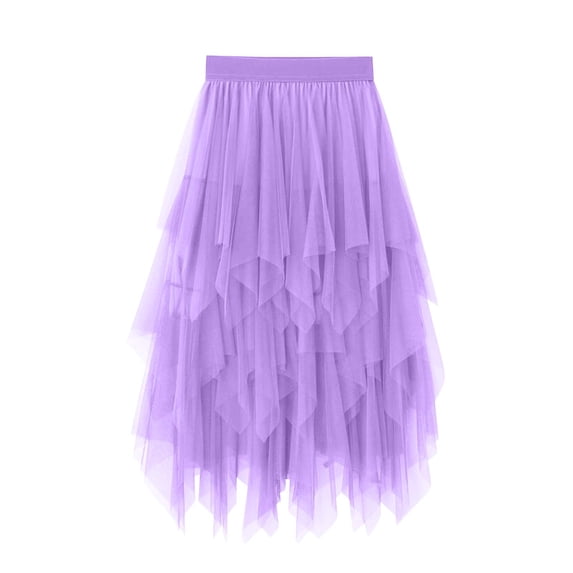 Awdenio Women's Long Tulle Skirt Clearance, Women Versatile Solid Color Short Skirt Mesh Skirt Multilayer Short Skirt