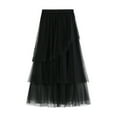 thumbnail image 1 of Awdenio Women's Long Tulle Skirt , Women's Solid Color Irregular Mesh Skirt Ball Cake Skirt Half-length Skirt, 1 of 6