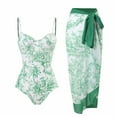 thumbnail image 1 of Awdenio Women's One-Piece Swimsuits, Women's Swimwear One-piece Swimsuit Bikini Lace Up Swimsuit Long Skirt Chiffon Two-piece Set, 1 of 6