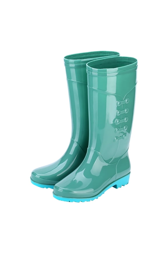 Women's Rain Footwear , Adult High-top Non-slip and Rain Boots with Velvet and Wear-resistant