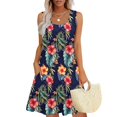 thumbnail image 1 of Awdenio Women's Summer Dresses Beach Casual Sleeveless V-neck Floral Print Tank Loose Sundress, 1 of 7