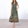 thumbnail image 1 of Awdenio Spring Dresses for Women Elegant V-Neck Short Sleeve Maxi Dress Casual Loose Fit Flowy Summer Beach Long Dress, 1 of 5