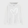 thumbnail image 1 of Awdenio Women's Sweatshirts Loose Fit Long Sleeve Love Print Drawstring Hooded with Pocket Valentine's Day ,Size M, 1 of 5