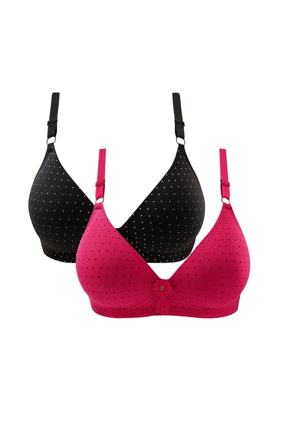 Awdenio Women's Wireless Bra Pack, Full Coverage, No Rims Satin, Push Up Wirefree Plus-Size Bra Everyday Underwear 2 PC