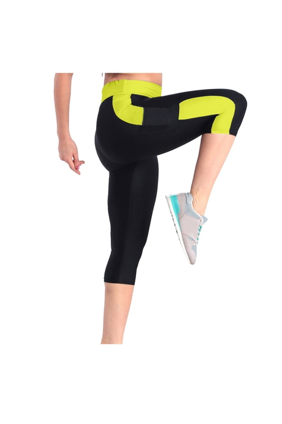 Capri Leggings for Women Women's High Waist Yoga Workout Capris Leggings Side Pockets Pants Cropped Trousers