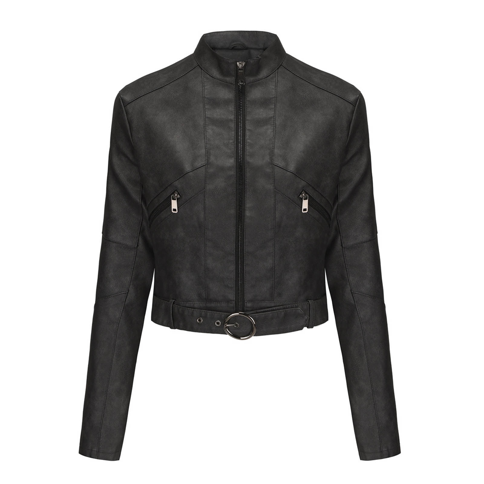 Awdenio Womens Bomber Jacket Solid Color Short Zip Up Casual Long