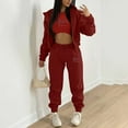 thumbnail image 1 of Awdenio Womens Fall Fashion 2024 Christmas Printing Long Sleeve Hoodies Sweaters Vest Sweatpants 3 Pieces Valentine's Day, 1 of 5