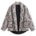 thumbnail image 1 of Awdenio Womens Fall Fashion Quilted Jacket Cardigan Lightweight Floral Print Open Front Padded Puffer Jackets, 1 of 8
