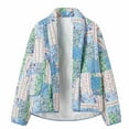 thumbnail image 1 of Awdenio Womens Fall Fashion Quilted Jacket Cardigan Lightweight Floral Print Open Front Padded Puffer Jackets, 1 of 4
