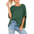 thumbnail image 1 of Awdenio Womens Lounge Tops Ladies Oversized T-Shirt Summer Casual Loose Fit Short Sleeve Round Neck Solid Macaron Color Tee Tops, Size S-2XL, 1 of 7