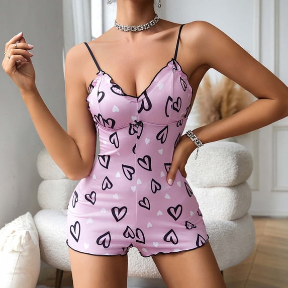 Awdenio Womens Pajamas Sets Clearance, Women's Casual Homewear Sleeveless V-Neck Tops Shorts Nightwear Pajamas Suits
