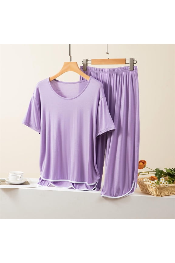 Womens Pajamas Sets , Women's Summer Short Sleeve Shorts Suit Home Clothes Two-piece Set