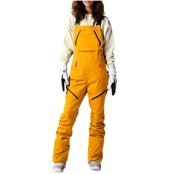 Awdenio Womens Ski Pants Snow Bibs Adjustable Overalls Pants Wear-resistant Bib Hiking Climbing Insulated Ski Pants